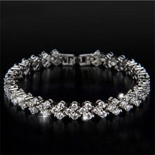 Women Luxury Rhinestone Chain Clear Zircon Crystal Bangle Rhinestone Multi Layers Bracelet J4U66