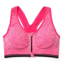 women padded bra tank top zip fitness seamless racerback stretch tops shockproof bras J4U66