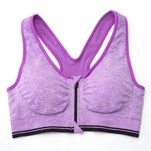 women padded bra tank top zip fitness seamless racerback stretch tops shockproof bras J4U66