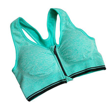 women padded bra tank top zip fitness seamless racerback stretch tops shockproof bras J4U66