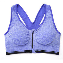 Padded S Bra Tank Top Zip Fitness Seamless Racerback Stretch Tops Shockproof Bras J4U66
