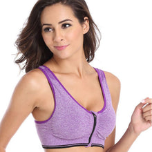 Padded S Bra Tank Top Zip Fitness Seamless Racerback Stretch Tops Shockproof Bras J4U66