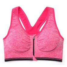 women padded bra tank top zip fitness seamless racerback stretch tops shockproof bras J4U66