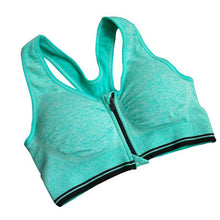 Padded S Bra Tank Top Zip Fitness Seamless Racerback Stretch Tops Shockproof Bras J4U66