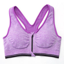 Padded S Bra Tank Top Zip Fitness Seamless Racerback Stretch Tops Shockproof Bras J4U66