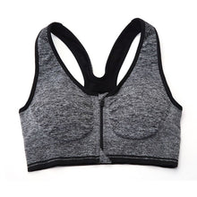 women padded bra tank top zip fitness seamless racerback stretch tops shockproof bras J4U66