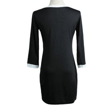 women pencil dress round neck 3/4 sleeve bowknot casual dress slim fit ladies bodycon dress vestidos black J4U66