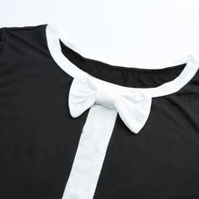 women pencil dress round neck 3/4 sleeve bowknot casual dress slim fit ladies bodycon dress vestidos black J4U66