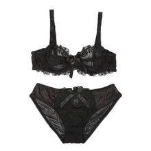 See Thorough Sheer Sexy Black Lace Bra and Panties Sets Transparent Underwear Lingerie 5 Color J4U66