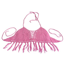 women sexy boho crop top halter style crochet knitted hollow bra beachwear womens tanks J4U66