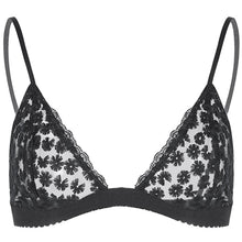 Women Sexy Floral Sheer Lace Triangle Bralette Unpadded Bra Crop Top Lingerie J4U66