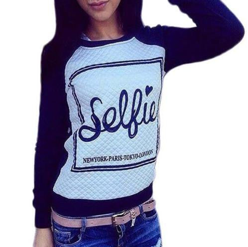 Women Sportswear Printed Letter Tracksuits Long-sleeve Casual Hoody J4U66