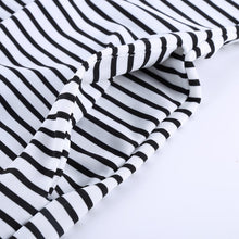 Fashion Women Strip Loose T Shirt Top Short Sleeve Casual Mini Shirt Dress J4U66