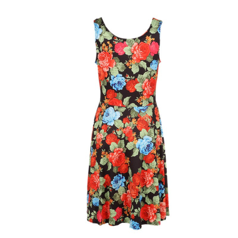 Fashion Women Beach Casual Floral Print Evening Party Short Mini Dress vestidos de festa J4U66