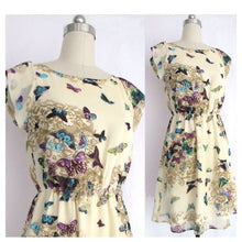 Chiffon Dress Butterfly Print Pattern Sleeveless Slim Mini DressesJFY66