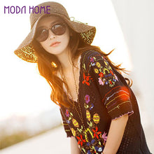 women straw hat wide brim woven design foldable sun beach hat coffee chapeu feminino J4U66