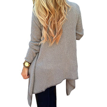 Women Sweater Irregular Cardigan Jacket Small Dot Knit Coat J4U66