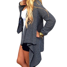 Women Sweater Irregular Cardigan Jacket Small Dot Knit Coat J4U66