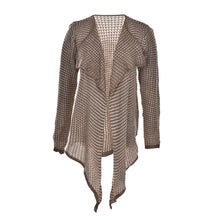 Women Sweater Irregular Cardigan Jacket Small Dot Knit Coat J4U66