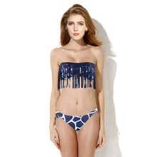 Fashion Women Tassel Bikini Bandage Push-Up Swimsuit Bathing Beachwear Swimwear J4U66