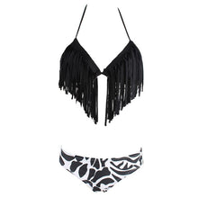 Fashion Women Tassel Bikini Bandage Push-Up Swimsuit Bathing Beachwear Swimwear J4U66
