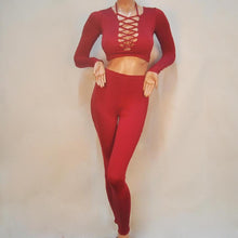 Fashion Women Two Pieces Deep V-Neck Sexy Bodycon Long Sleeve Bodysuit Night Club Rompers Womens Jumpsuit  J4U66