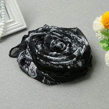 women wool scarf voile paisley printcolor block elegant oversized long thin pashmina black hijab bufandas mujer J4U66