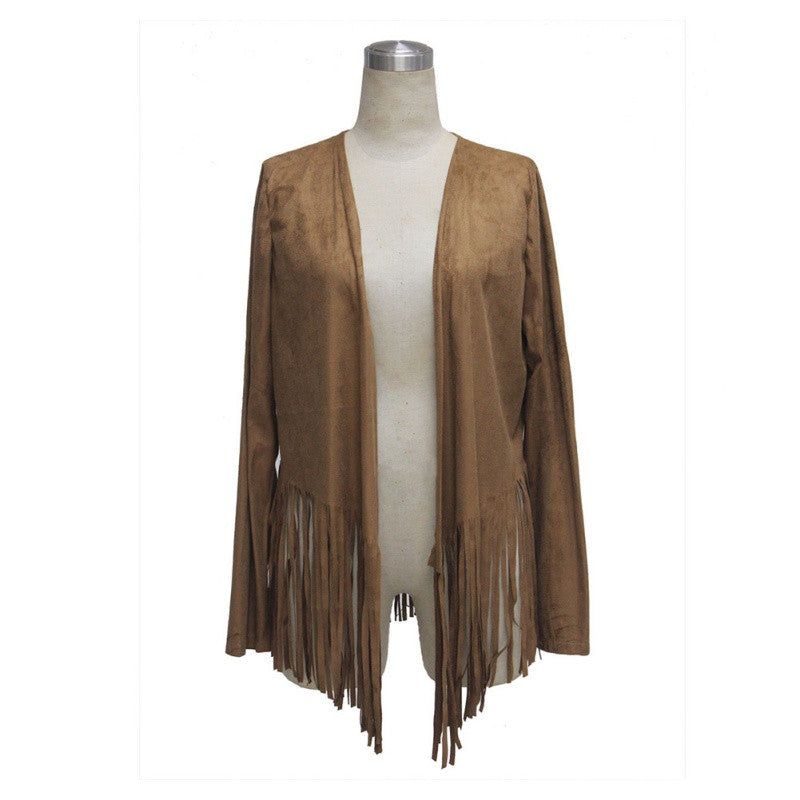 Fashion Women's Casual Long Sleeve Tassel Cardigan Sweater Jacket Coats Outwear PY3 J4U66