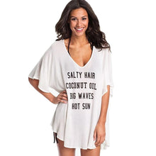 Fashion Women's Casual Short Sleeve T-shirts V-neck Letter Printed Blouse Tops Dress New J4U66