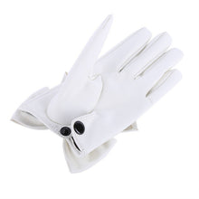 women ladies butterfly bow wrist soft leather gloves mittens J4U66