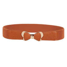 Women'etal Vintage Elastic Stretch Gold Bowknot Waist Belt Waistband J4U66
