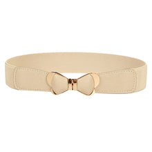 Women'etal Vintage Elastic Stretch Gold Bowknot Waist Belt Waistband J4U66