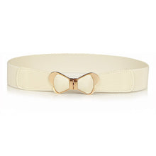 Women'etal Vintage Elastic Stretch Gold Bowknot Waist Belt Waistband J4U66