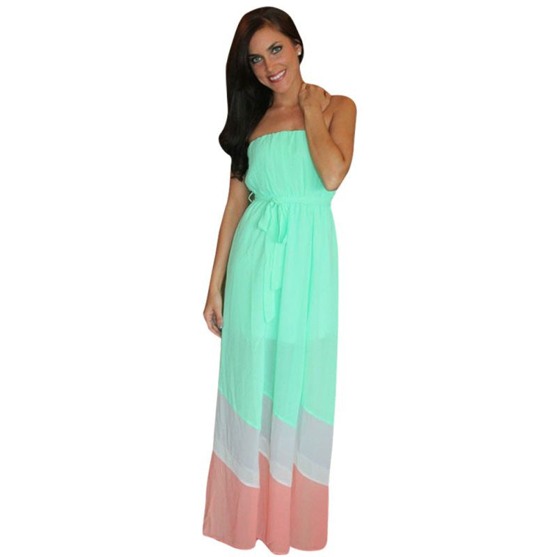 Fashion Women's Sexy Beach Boho Maxi Long Evening Party Sleeveless Sundress J4U66