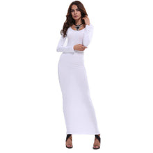 womens stretch bodycon slim long dress long sleeve maxi dresses clubwear J4U66
