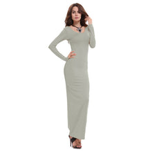 Women's Stretch Bodycon Slim Long Dress Long Sleeve Maxi Dresses Clubwear PY3 J4U66