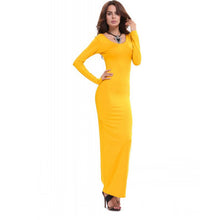 Women's Stretch Bodycon Slim Long Dress Long Sleeve Maxi Dresses Clubwear PY3 J4U66