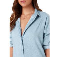 Fashion Women's Washed Denim Jean Dress Loose Casual Long Sleeve Shirt Dresses J4U66