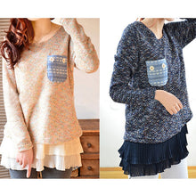 Women's Warmer Sweater Ruffles Tops Casual O-Neck Shirt Blouse PulloversJFY66