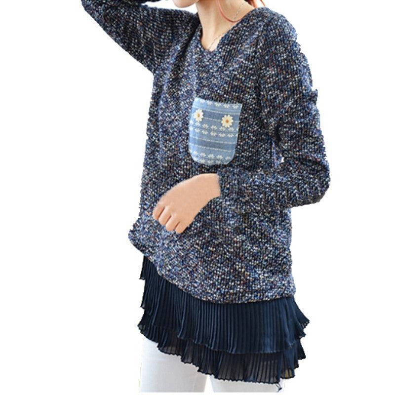 womens warmer sweater ruffles tops casual o neck shirt blouse pullovers J4U66