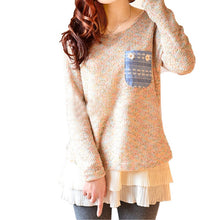 womens warmer sweater ruffles tops casual o neck shirt blouse pullovers J4U66