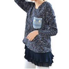 womens warmer sweater ruffles tops casual o neck shirt blouse pullovers J4U66