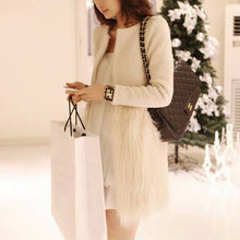 Womens Faux fur hem stitching Woolen Coat/Vintage Jacket For Women S M L J4U66