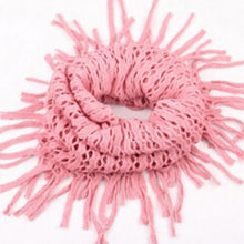 Womens Warm Knitted Layered Fringe Tassel Neck Circle Shawl Snood Scarf Cowl J4U66