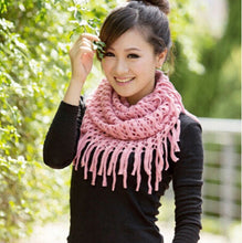 Womens Warm Knitted Layered Fringe Tassel Neck Circle Shawl Snood Scarf Cowl J4U66