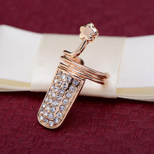 popular small plum blossom nail ring for women and girl cute finger jewelery rhinestone small finger ring  J4U66