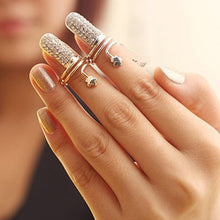 popular small plum blossom nail ring for women and girl cute finger jewelery rhinestone small finger ring  J4U66