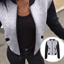 slim bomber baseball jacket women casual fall down coat women basic coats plus size outwear jackets J4U66