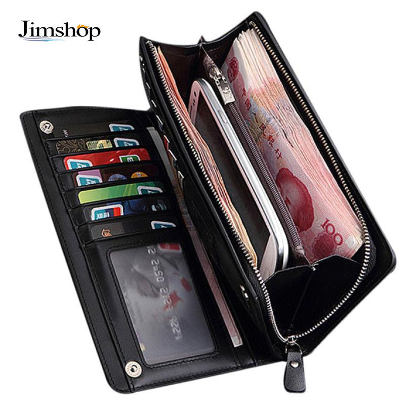 Fau Leather Men Wallets Business Brand Card holder Coin Purse Men's Long Zipper Wallet Leather Clutch carteira masculina J4U66