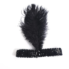 Feather Headband 1920's Flapper Sequin Headpiece Costume Head Band Party Favor Headwear J4U66